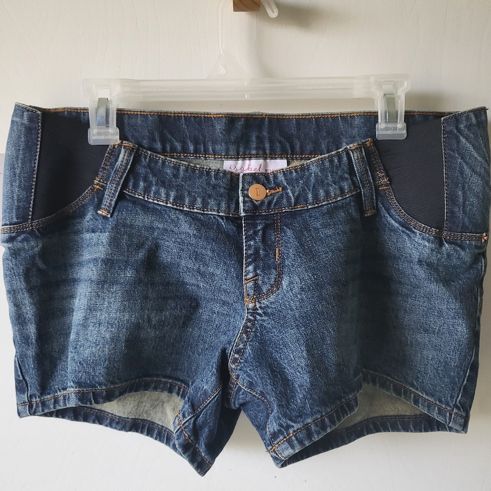 Ingrid & Isabel Maternity Midi Denim Shorts Size 4